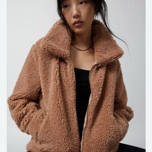 Beyond yoga Tan teddy bear Sherpa Jacket